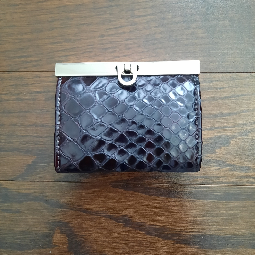 Elegant Brown Danier Women's Wallet With Silver Trim